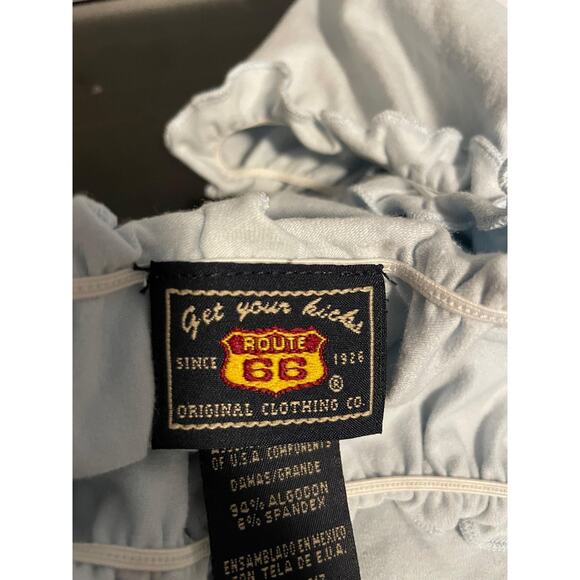 Route 66 Shirt Womens Large Embroidered Floral Peasant Off Shoulder Top Boho Y2K - Picture 3 of 8